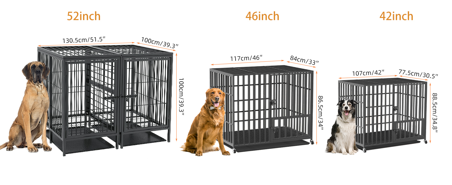Pull-out partition in the middle can separate this large crate into 2 spaces