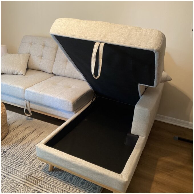 【Furniture】Jaheim 91'' Upholstered Sleeper Sofa