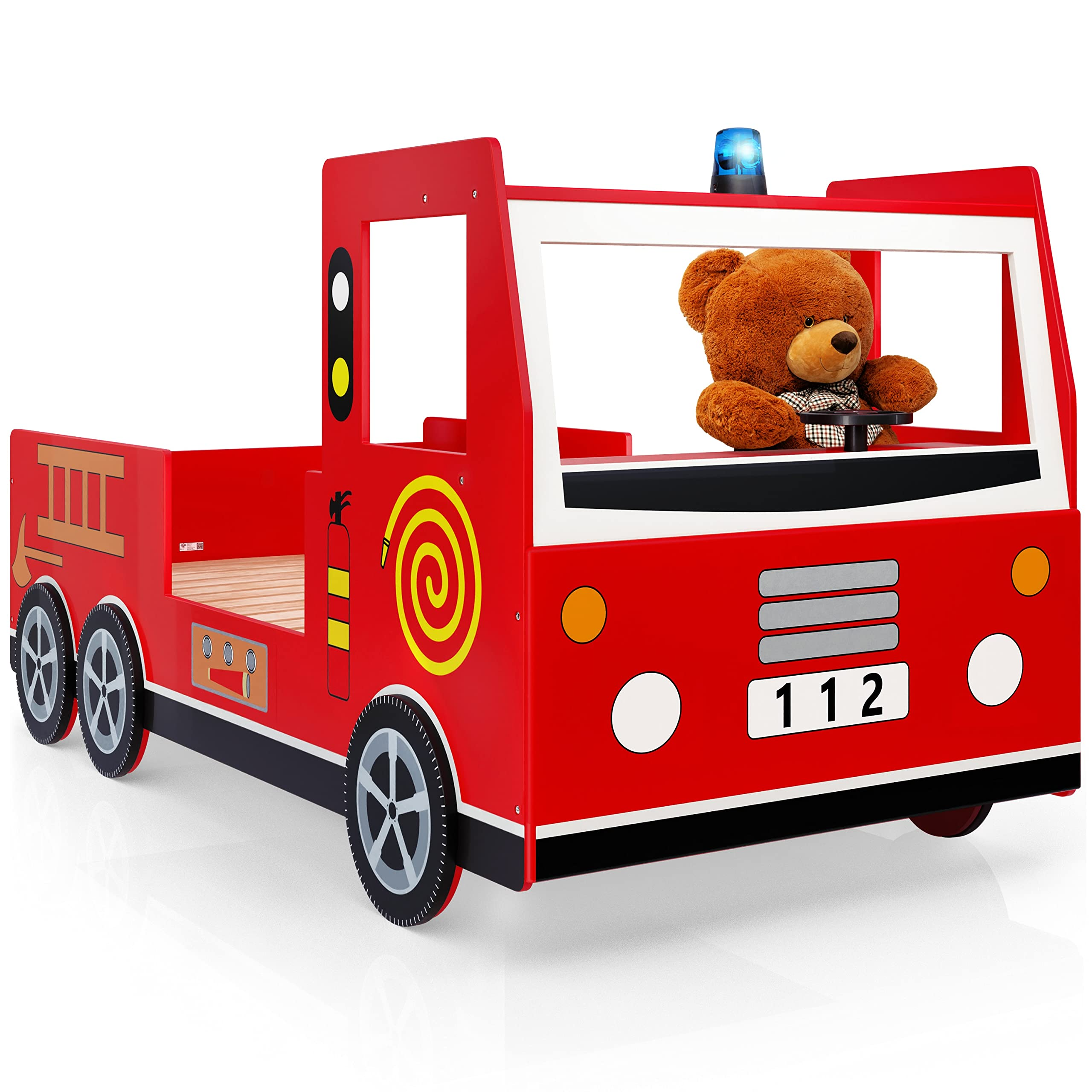 【Furniture】Children's Bed Frame Red Fire Truck Imitation Kids Bed Car Vehicle Bedroom Furniture Toddler's Bed