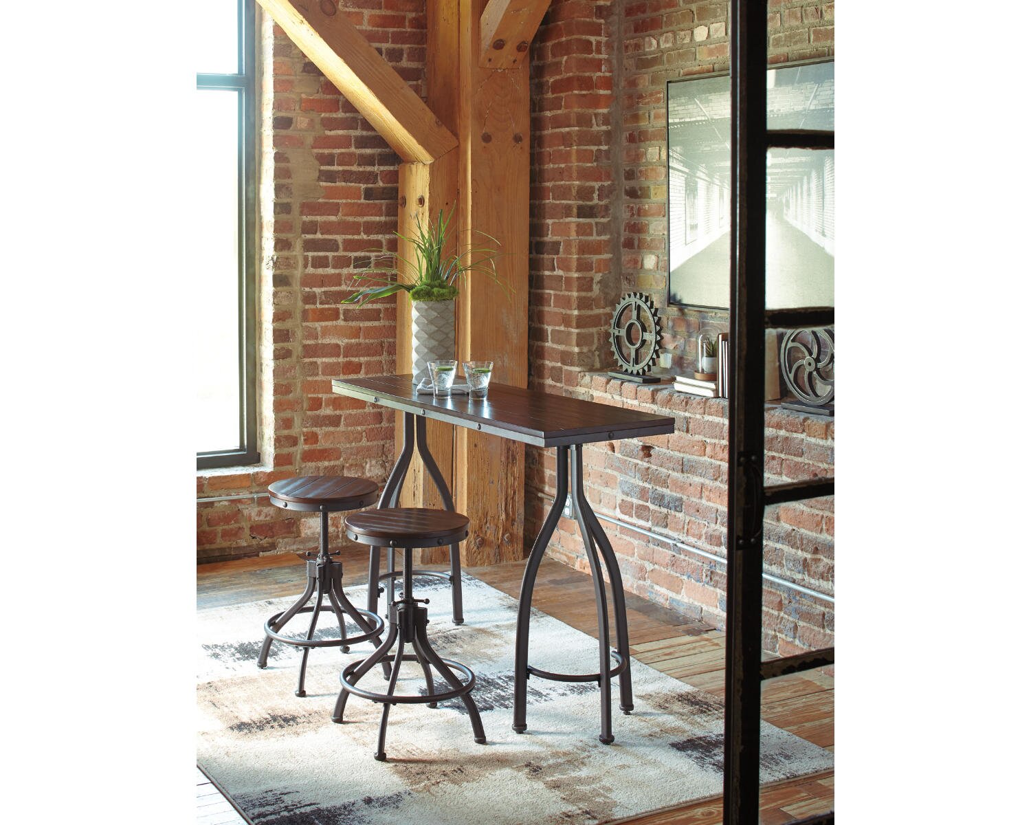 【Furniture】Keaka 2 - Person Counter Height Dining Set