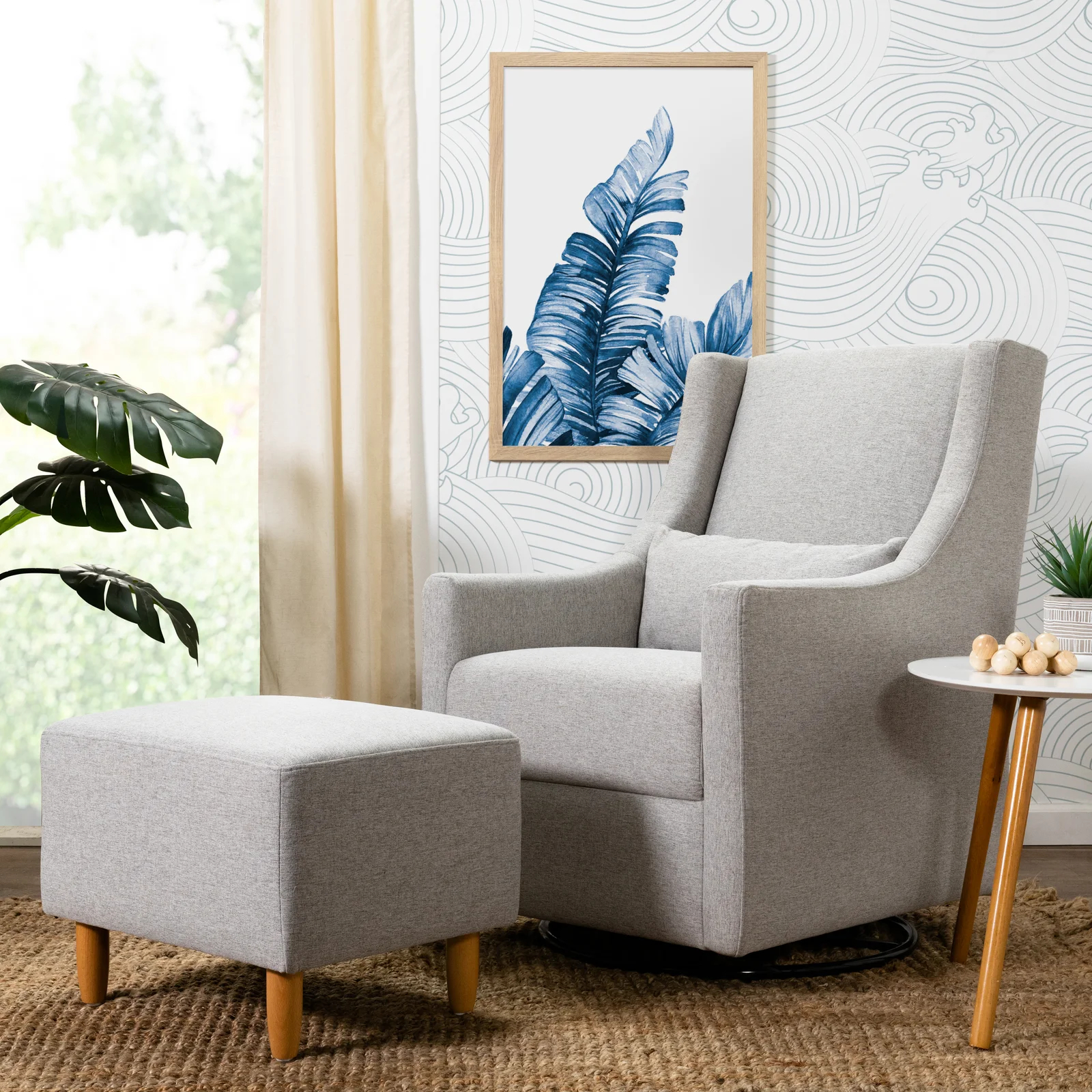 【Furniture】Toco Swivel Glider with Ottoman Set