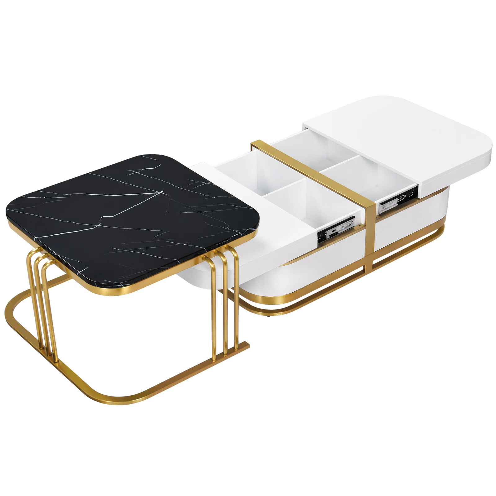 【Furniture】Rectangular Nesting Coffee Table with Storage for Living Room