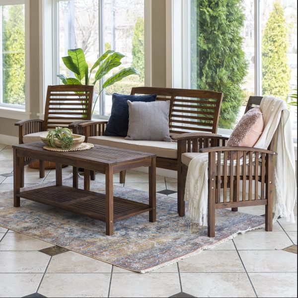 Diboll Solid Wood 4 – Person Seating Group