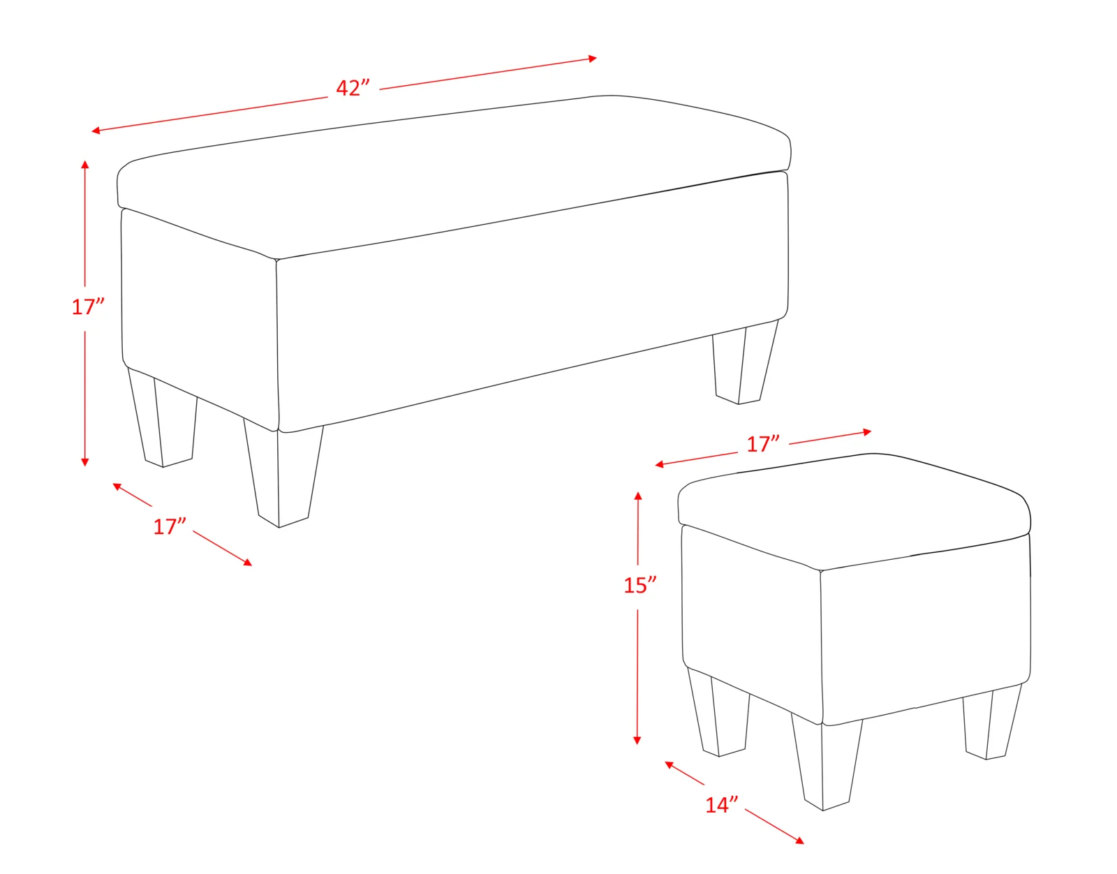 【Furniture】Edyth Upholstered Storage Ottoman