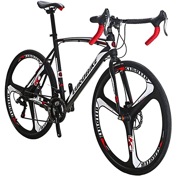 Eurobike 21 Speed Shifting System Road Bike 49/54/56 cm Frame 700C Wheel Adult Road Bicycle Black/white 30rim 54cm