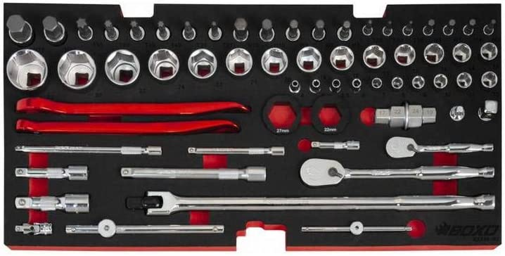 BOXO USA Heavy Duty Toolbox 103 Piece MotoBox Tool Box with Locking System - Black