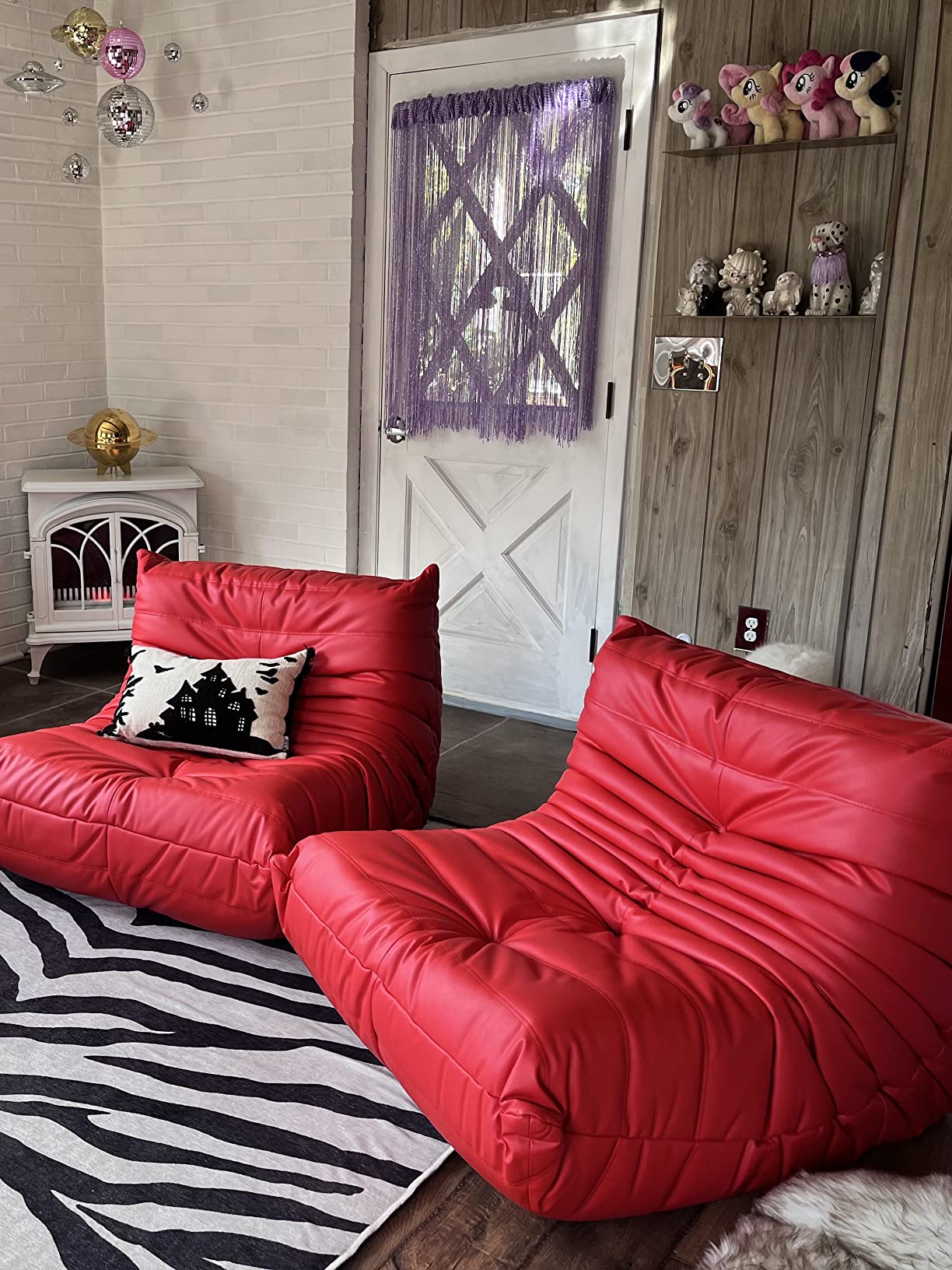 【Furniture】Chair with Ottoman, Soft Suede Oversized Chair with Ottoman Lazy Floor Sofa