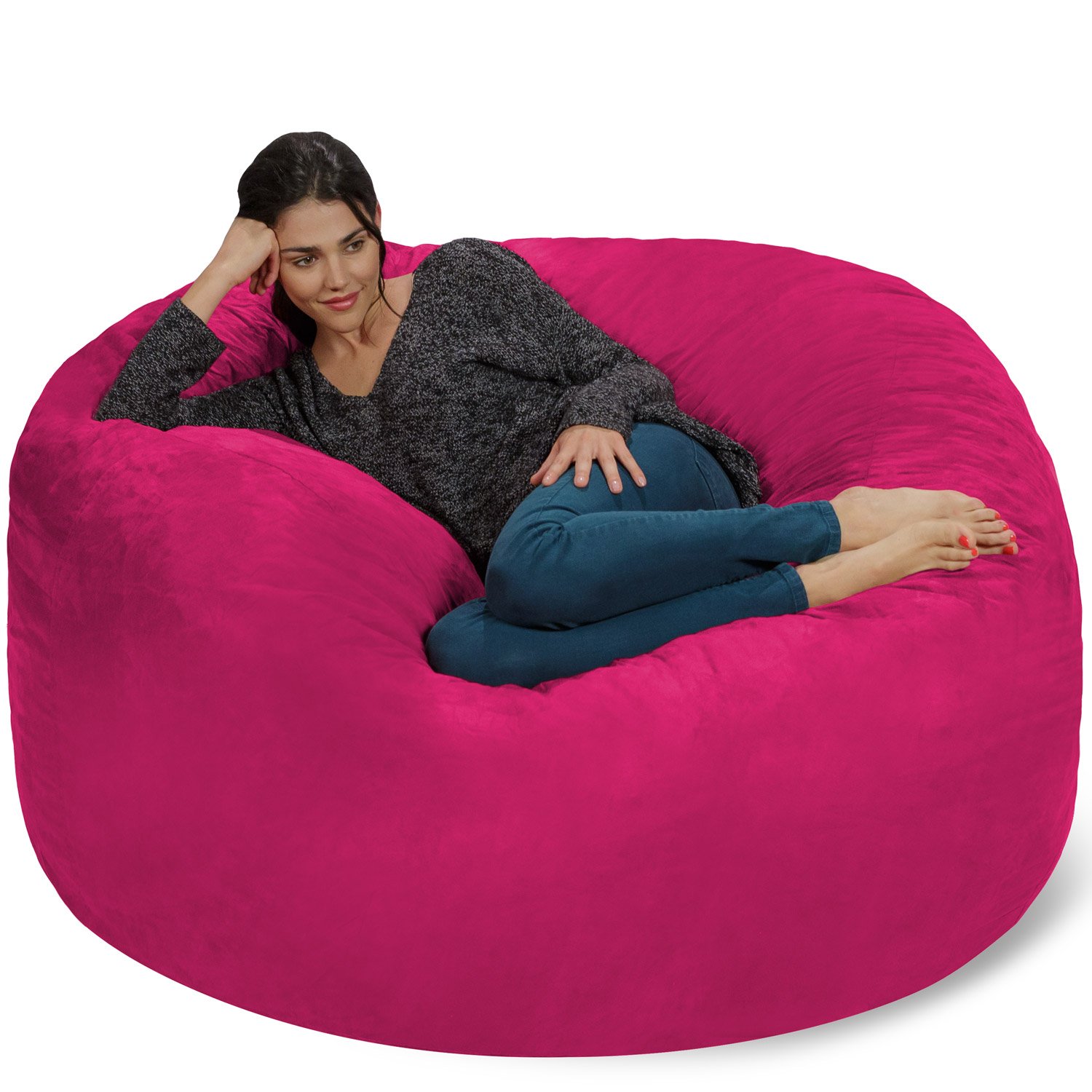 【Furniture】Giant 5' Memory Foam Furniture Bean Bag - Big Sofa with Soft Micro Fiber Cover