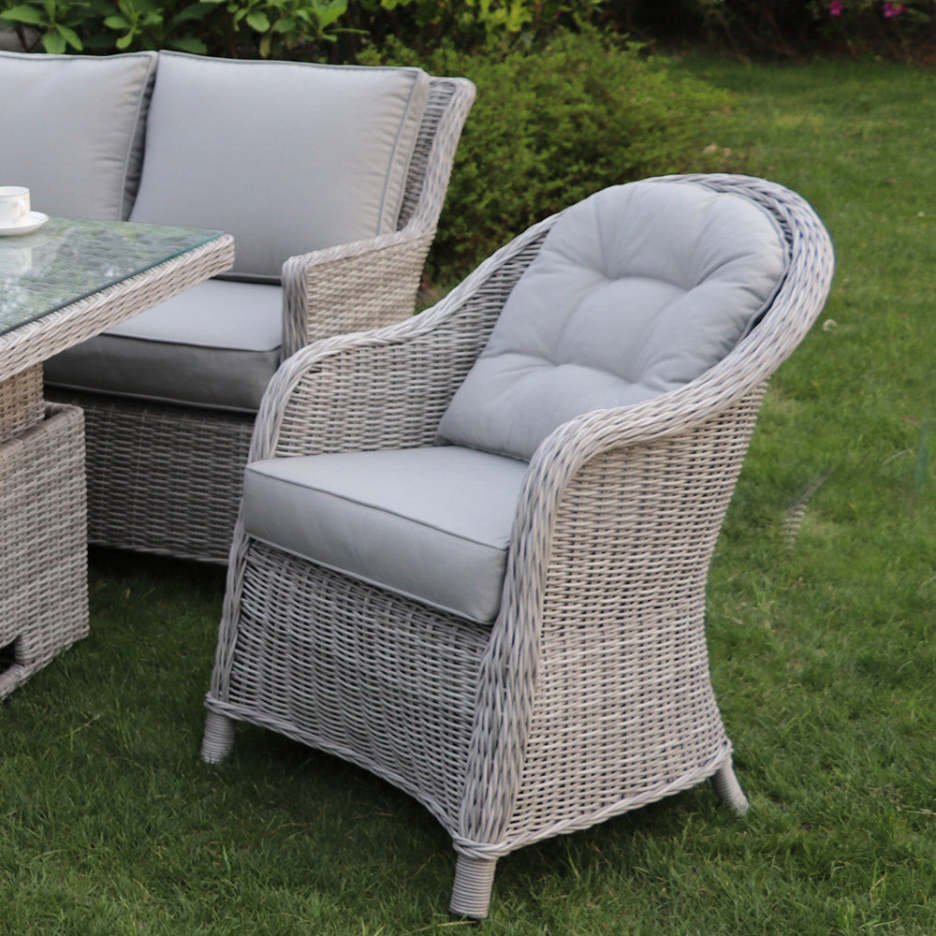 Corner Sofa Set with Rectangular Rising Table (Grey)