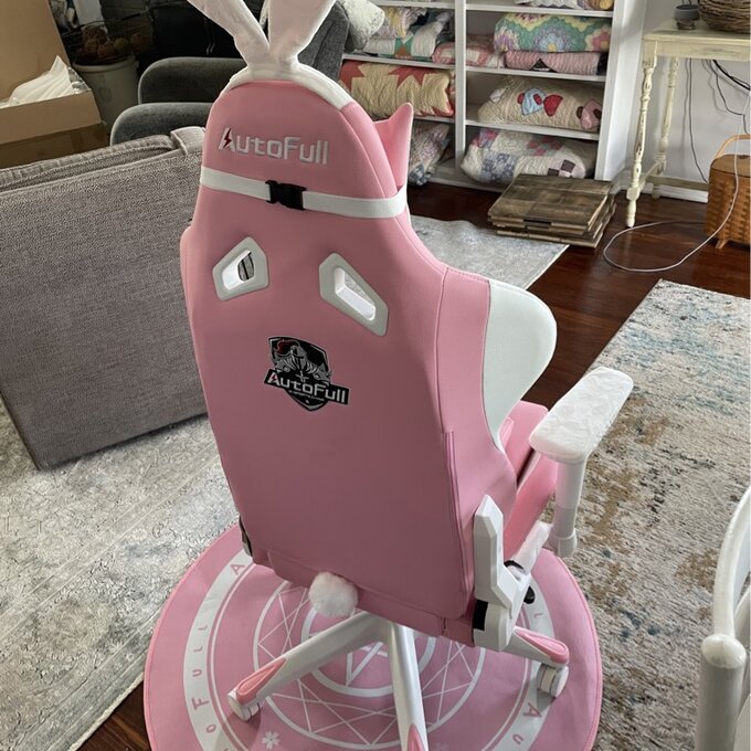 【Furniture】Racing Game Chair Autofull Adjustable Reclining Ergonomic Swivel PC in Pink