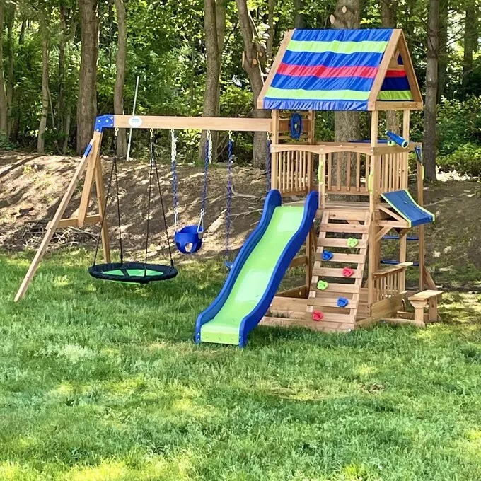 BEACH FRONT WOODEN SWING SET