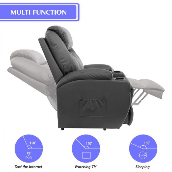 Low price sale imitation leather electric recliner heated massage chair