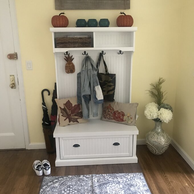 【Furniture】Carmel 40'' Wide Hall Tree with Bench and Shoe Storage