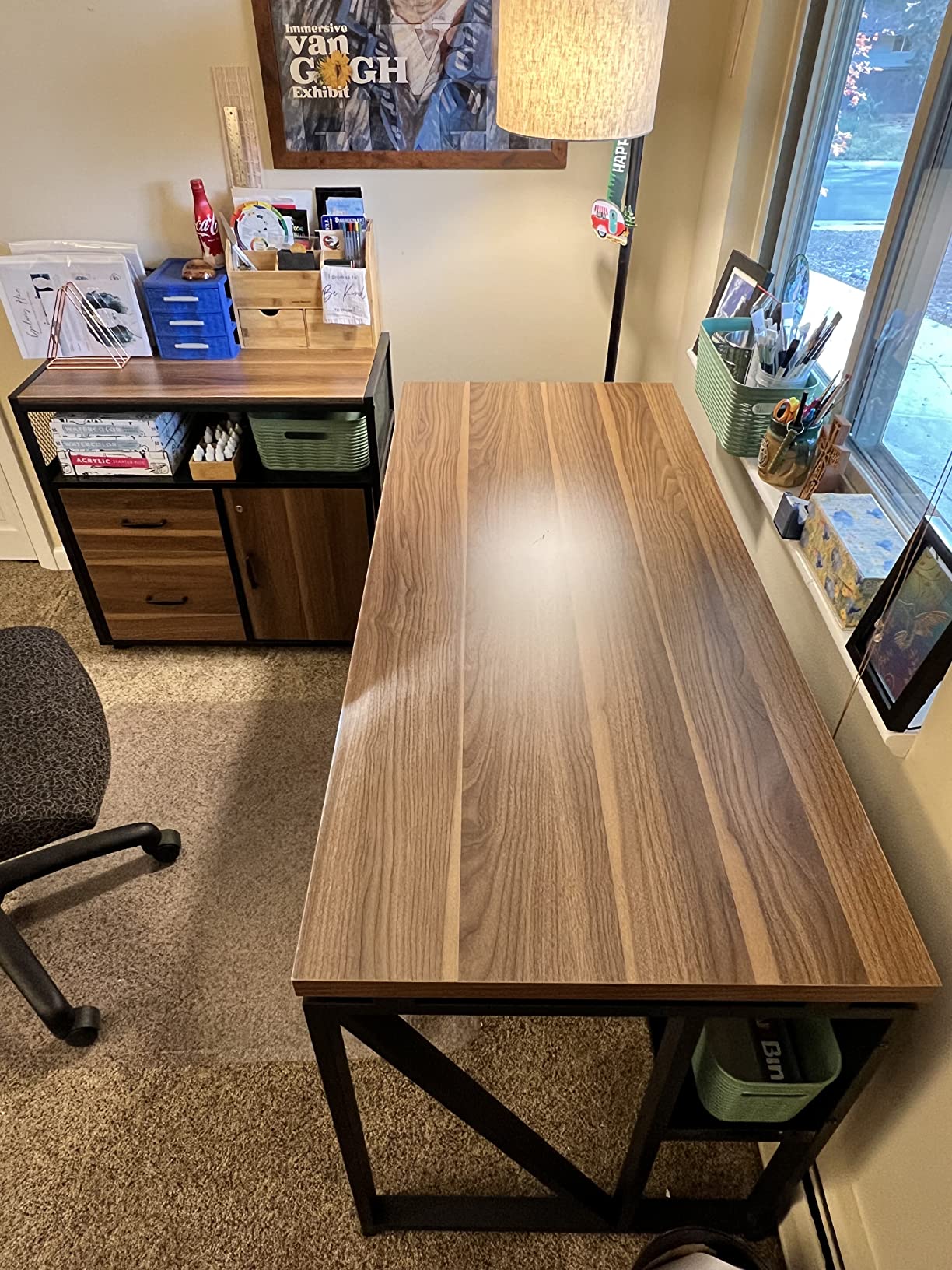 【Furniture】L Shaped Desk with Drawer Cabinet, 55