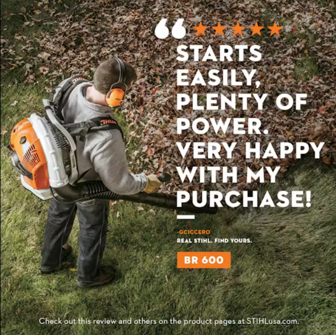 STIHL BR600 COMMERCIAL GAS BACKPACK LEAF BLOWER, OEM NEW