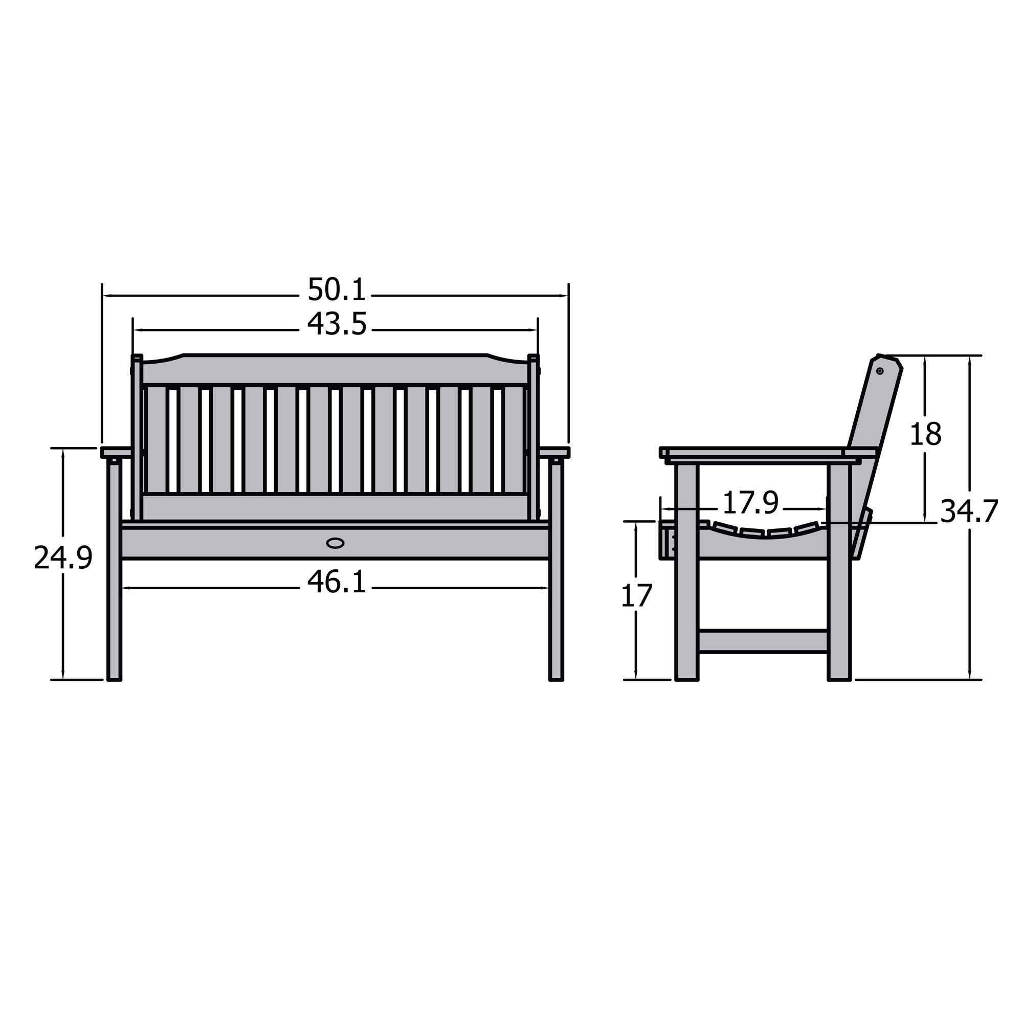 【Home&Garden】Lehigh Garden Bench, 4 Feet, Multi-Colour
