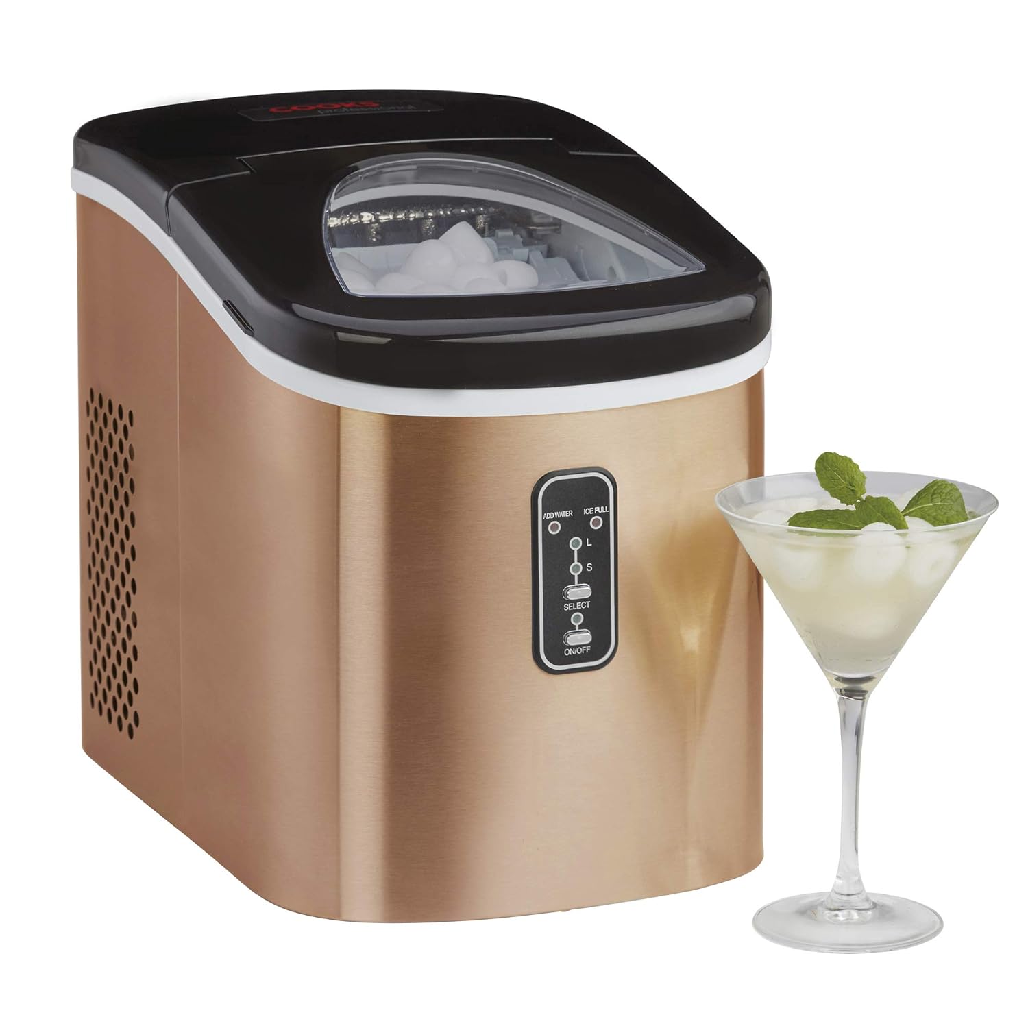Cooks Professional Ice Maker Machine | Countertop Ice Cube Maker | Large Capacity 2.2L Water Tank | Quick and Easy with 2 Ice Size Options | No Plumbing Required