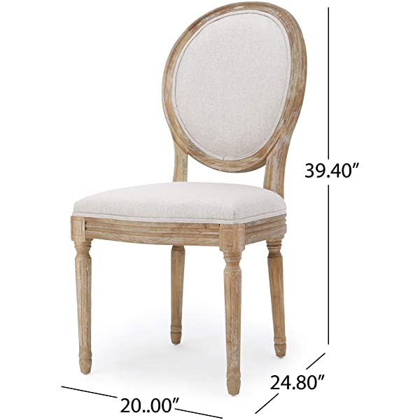 Christopher Knight Home Phinnaeus Beige Fabric Dining Chair (Set of 2), 2-Pcs Set Beige 2-Pcs Set