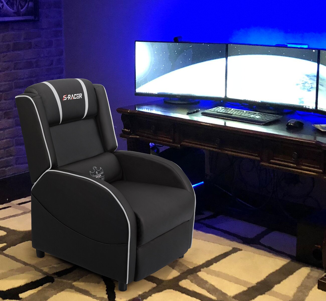 【Furniture】Faux Leather Reclining Massage Chair