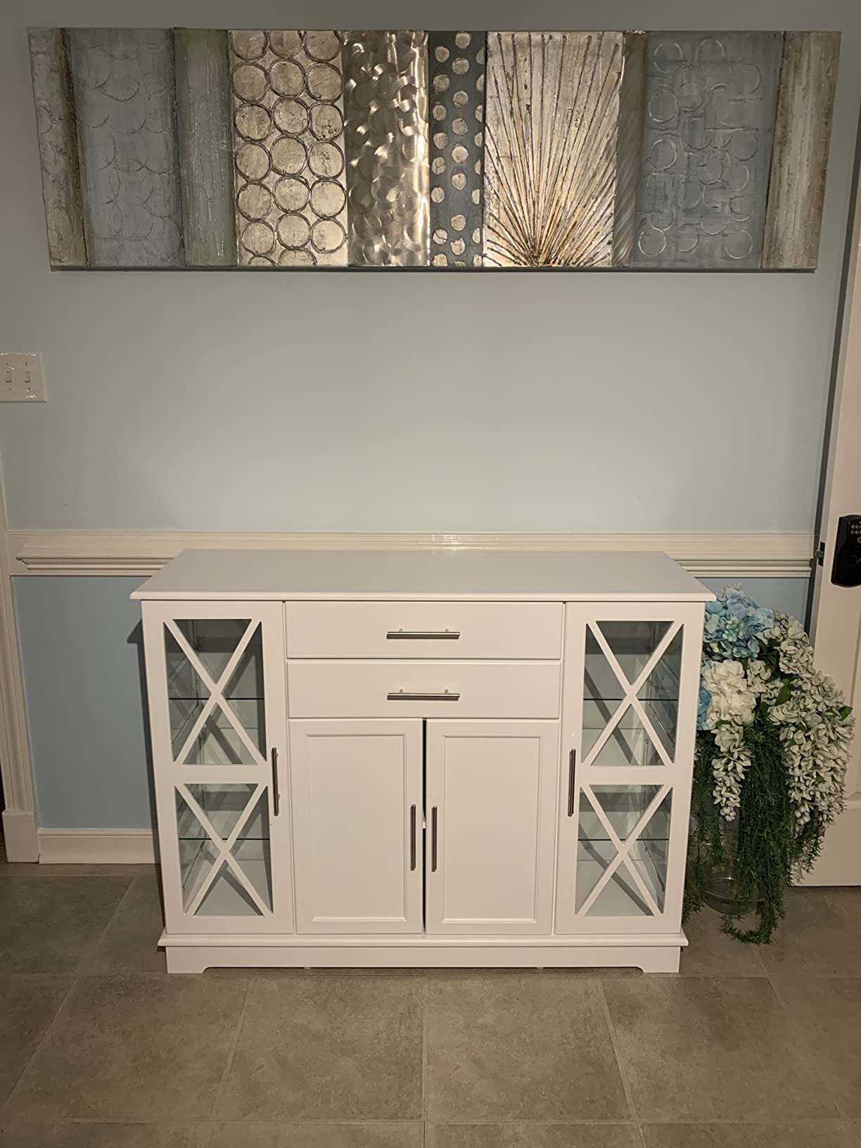 【Furniture】Wood 47 Inch Sideboard Buffet Storage Cabinet Console Sofa Table, Kitchen Dining Room Home Decor