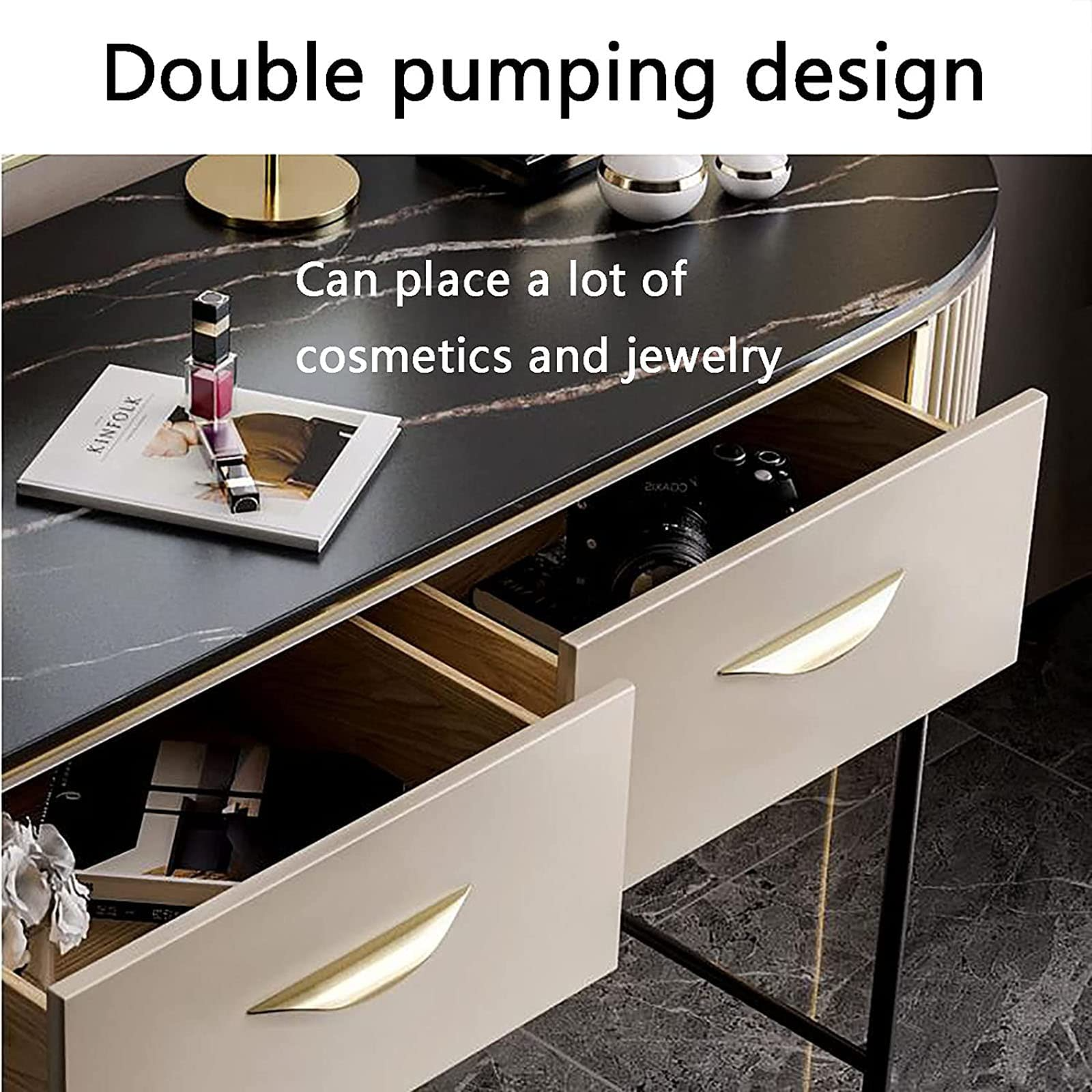 【Furniture】Light Luxury Dressing Table, Modern Italian Minimalist Bedroom Makeup Desk, Net Red ins Makeup Table