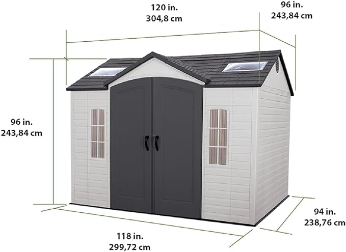 Lifetime 10 x 8 Heavy Duty Fully Accessorised Plastic Shed