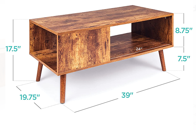 Best Choice Products Wooden Mid-Century Modern Coffee Table