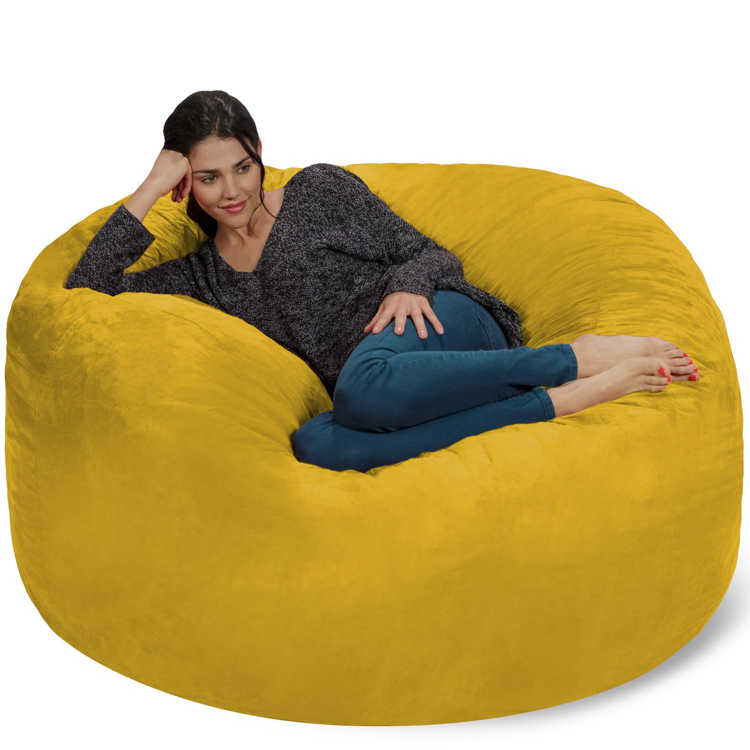 【Furniture】Giant 5' Memory Foam Furniture Bean Bag - Big Sofa with Soft Micro Fiber Cover