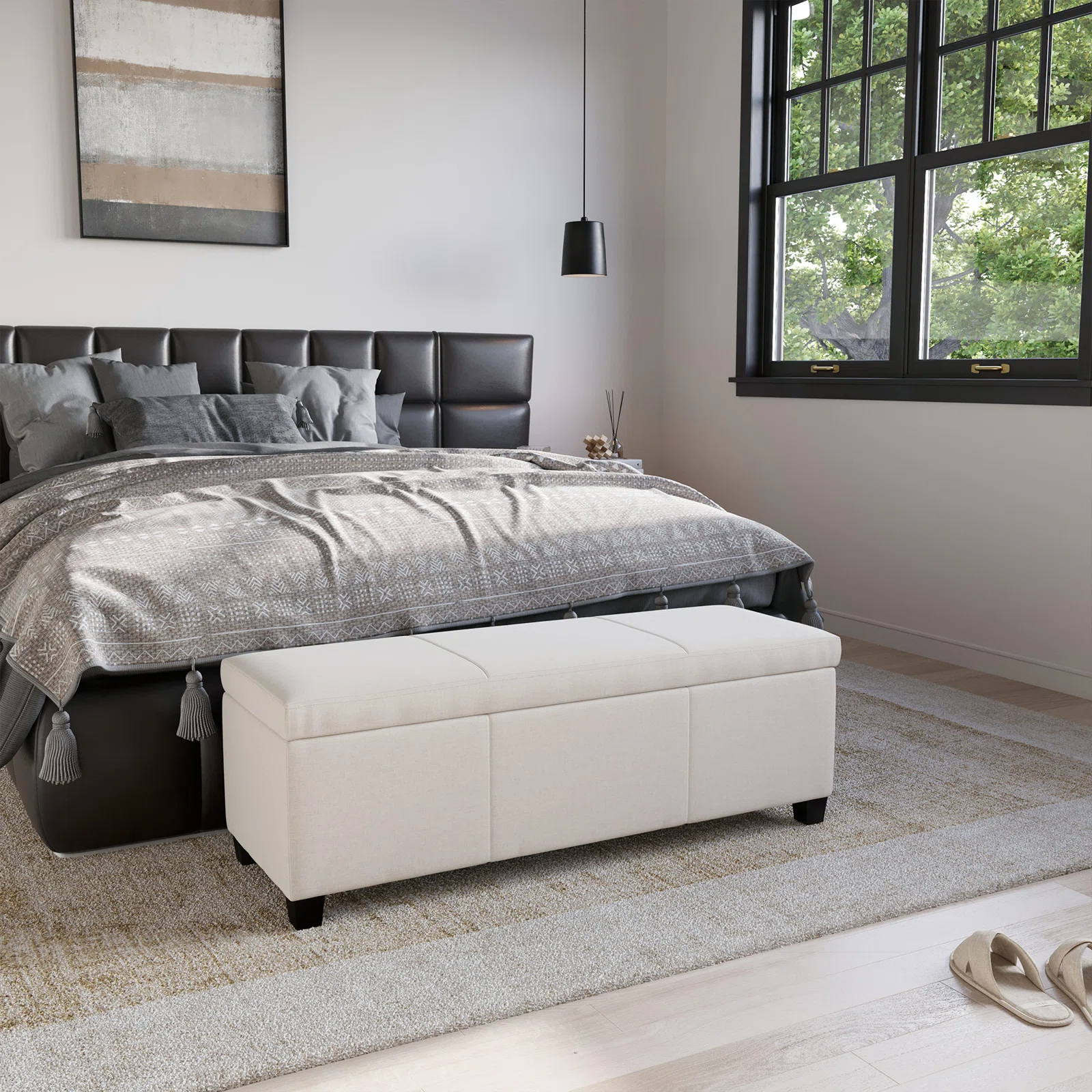 【Furniture】Boston Upholstered Storage Ottoman