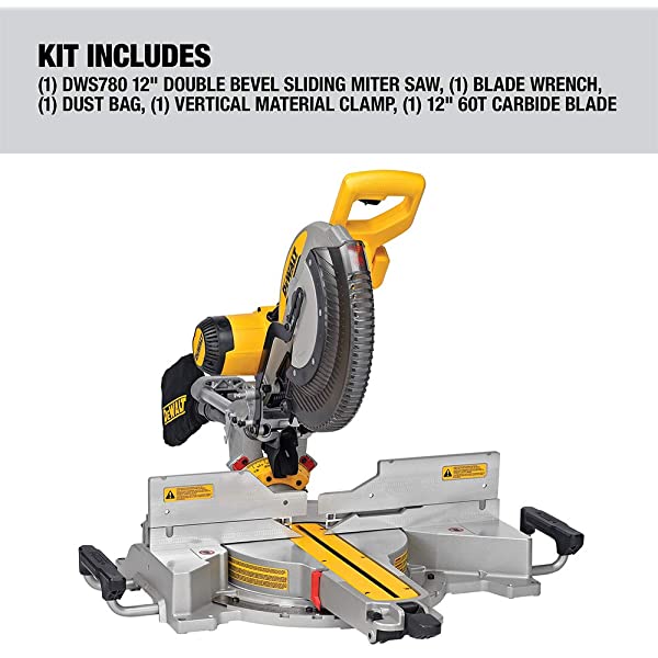 DEWALT 12-Inch Miter Saw, 15-Amp, Single Bevel, Compound (DWS715) 12