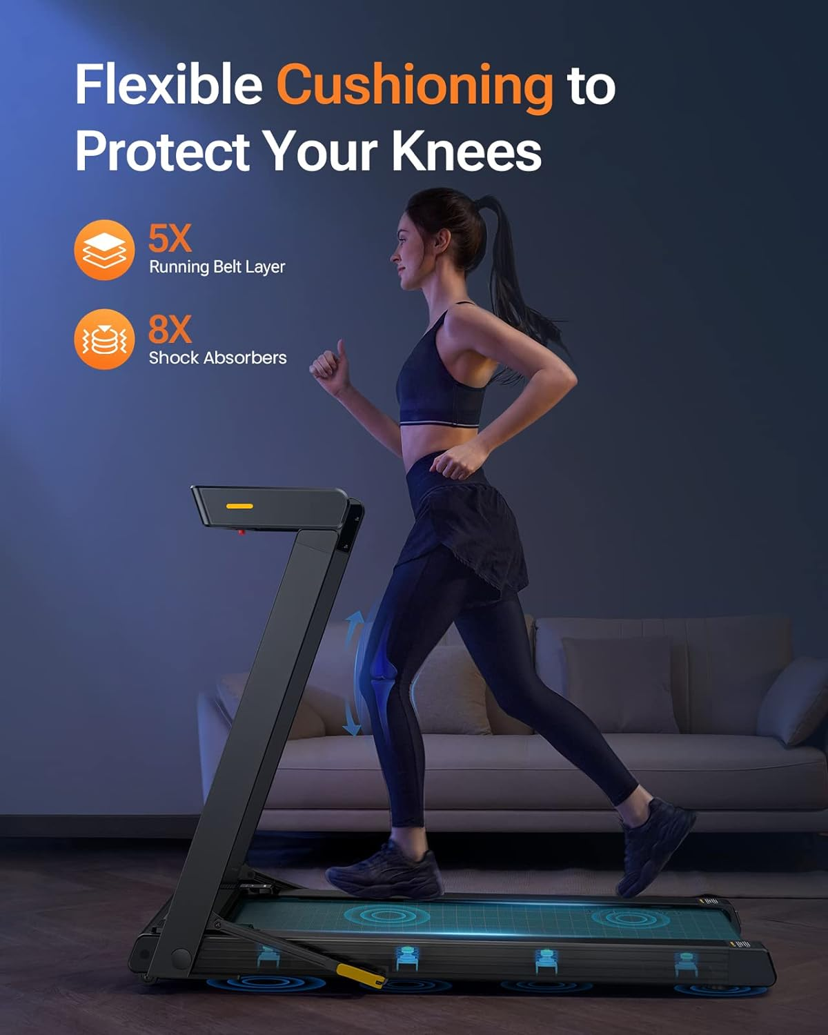 UREVO 3 in 1 Under Desk Treadmill with Stroll Mode, Install Free Foldable Treadmill for Office with Remote, Folding Treadmill in 2s Folding