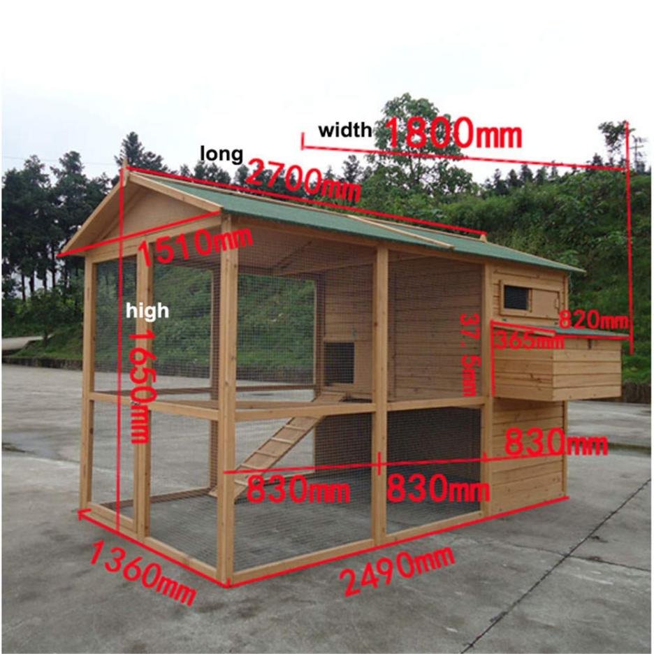Large cedar wood waterproof roof green chicken coop