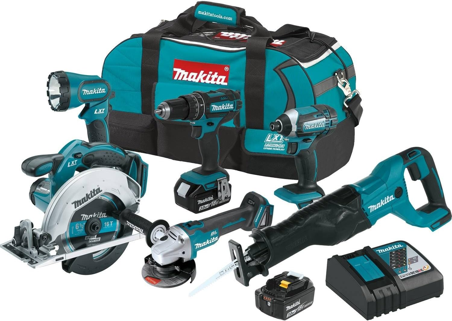 Makita XT610 18V LXT Lithium-Ion Cordless 6 Piece Combo Kit (3.0Ah)