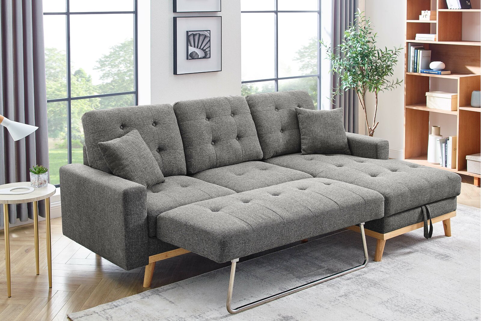 【Furniture】Jaheim 91'' Upholstered Sleeper Sofa