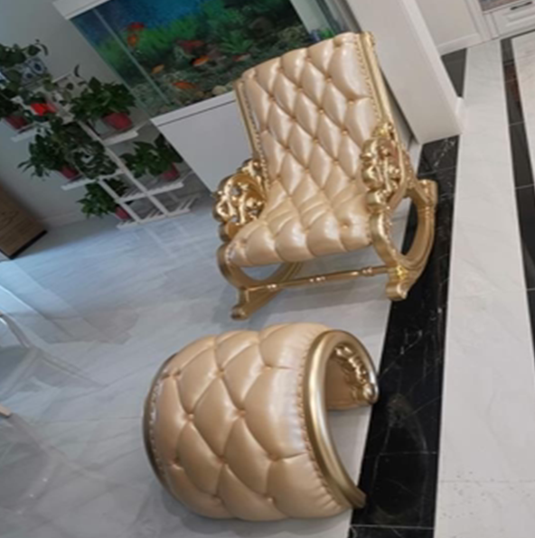 Flash furniture recliner with Ottoman | Beige leather soft swivel recliner with Ottoman footrest