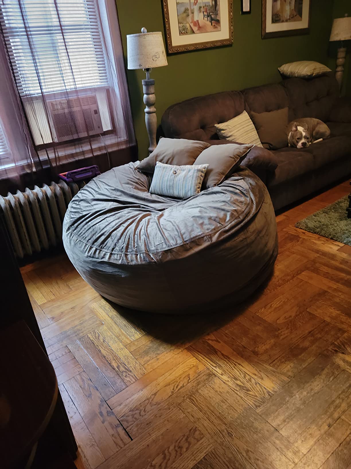 【Furniture】Giant 5' Memory Foam Furniture Bean Bag - Big Sofa with Soft Micro Fiber Cover