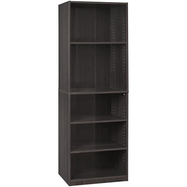 FURINNO JAYA Simple Home 3-Tier Adjustable Shelf Bookcase, White White 3-Tier Bookcase