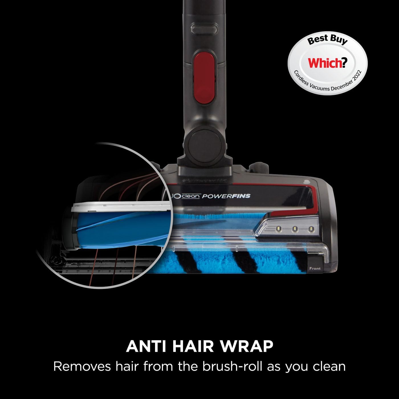 Shark Cordless Stick Vacuum Cleaner, Anti Hair Wrap, 60 Minute Run Time Battery, Flexible DuoClean Vacuum with Car Kit, Pet Tool, Multi-Surface & Crevice Tools, Black & Red, IZ300UKTSB