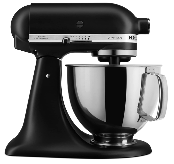 KitchenAid 5-Qt. Tilt-Head Stand Mixer KSM150PSBM Artisan Series, 5 Quart, Black Matte