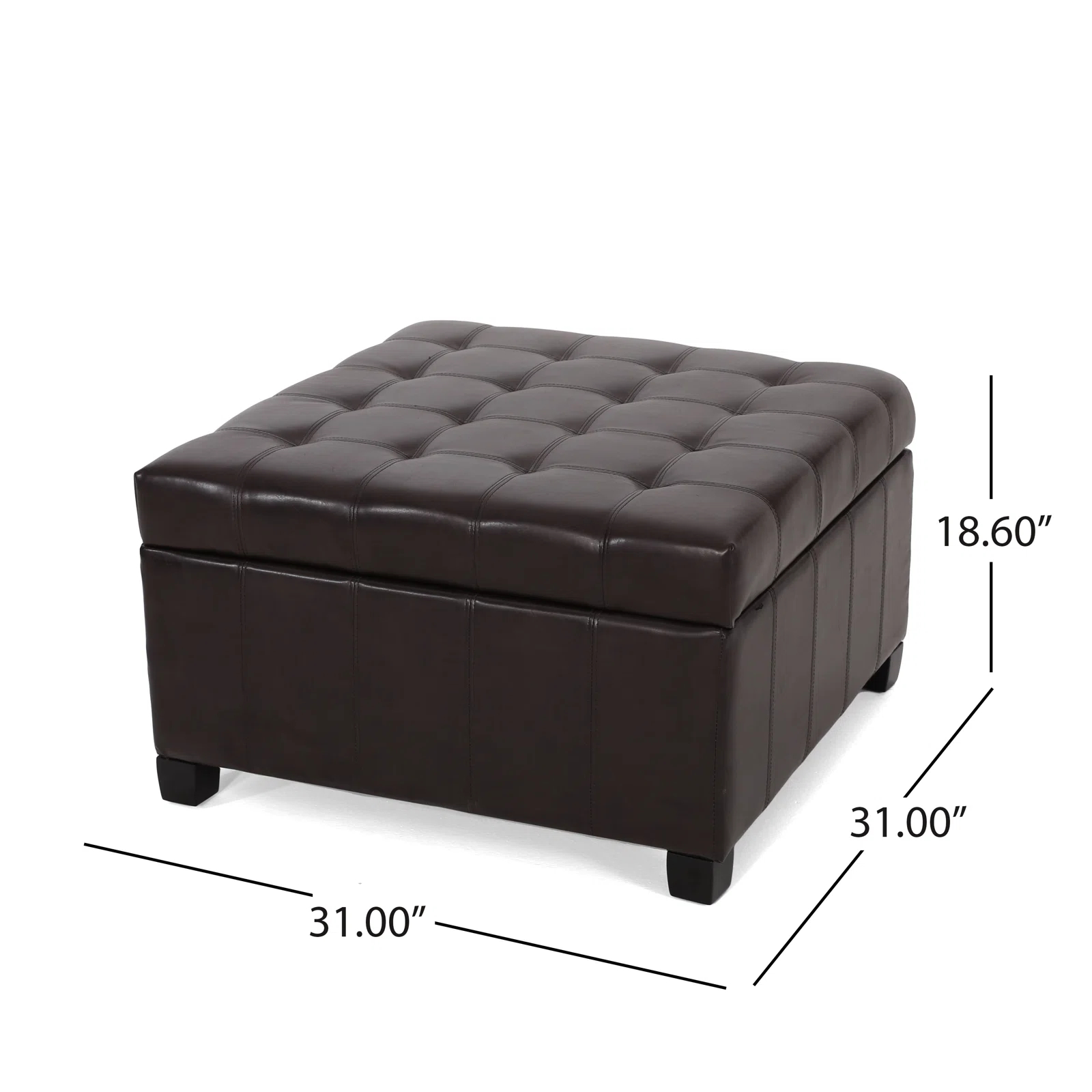 【Furniture】Francisville Vegan Leather Ottoman