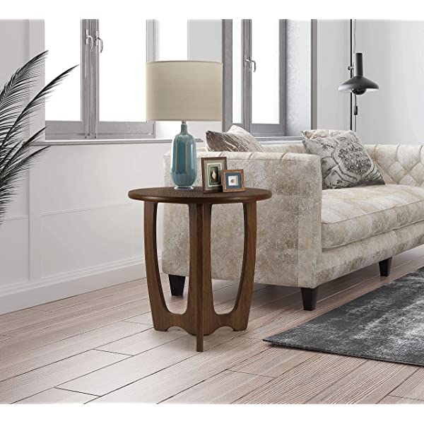 FINECASA Wooden Console Table, Half-Moon Entryway Table, Semicircle Narrow Side Table, Sofa Table for Living Room and Corridor, Foyer Table, Half Round Hallway Table, 43.4x17x30 Inches, Natural Natural Console Table