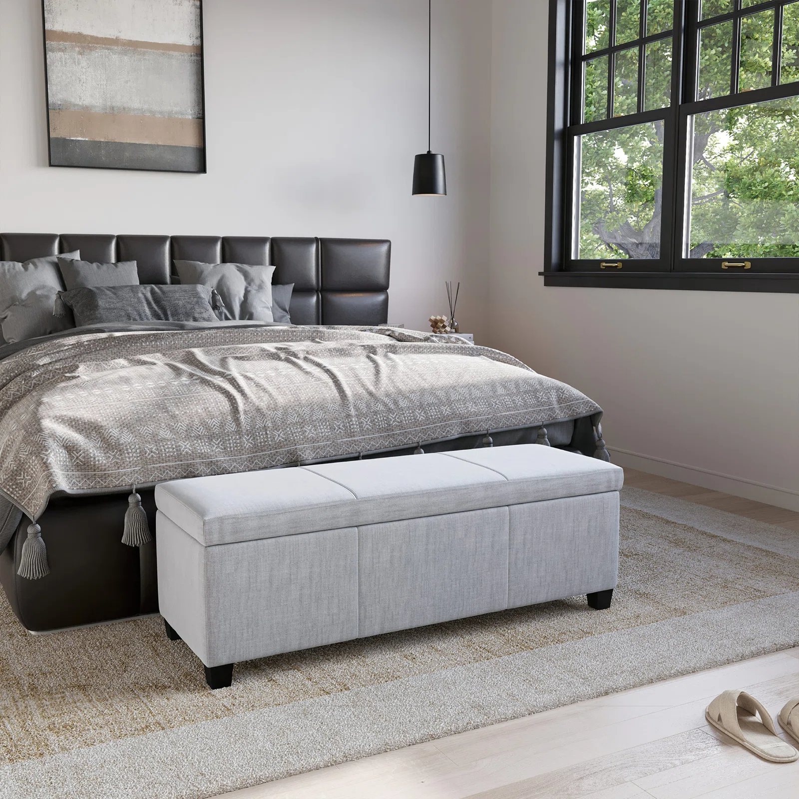 【Furniture】Boston Upholstered Storage Ottoman