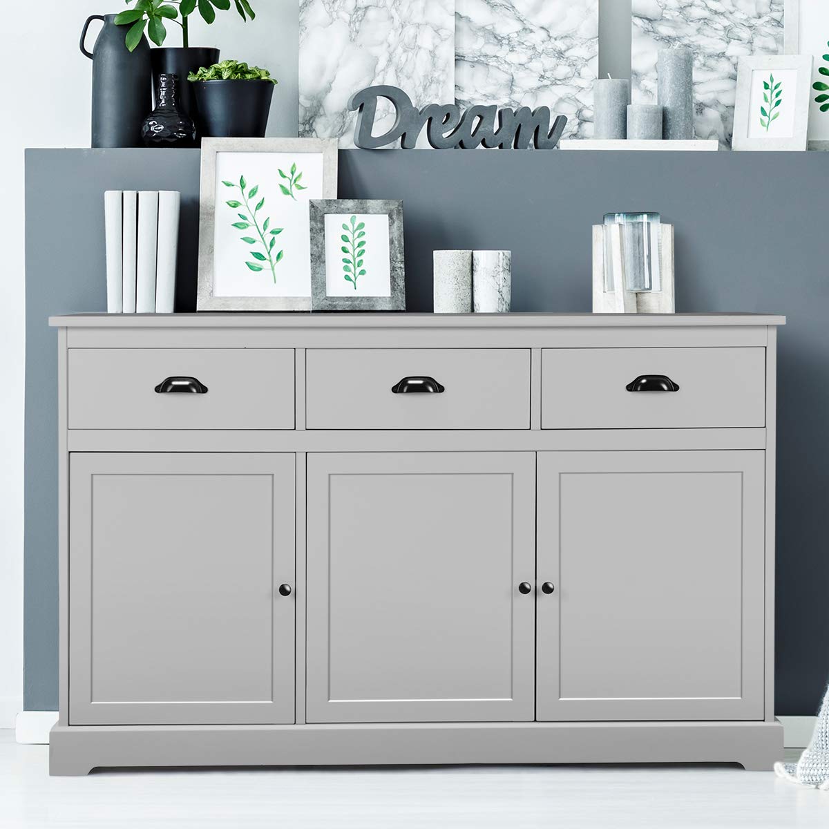 【Furniture】Sideboard Buffet Server Storage Cabinet Console Table Home Kitchen Dining Room Furniture
