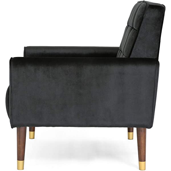 Christopher Knight Home Betsy Velvet Armchair, Modern Glam, Button-Tufted, Waffle Stitching, Raisin