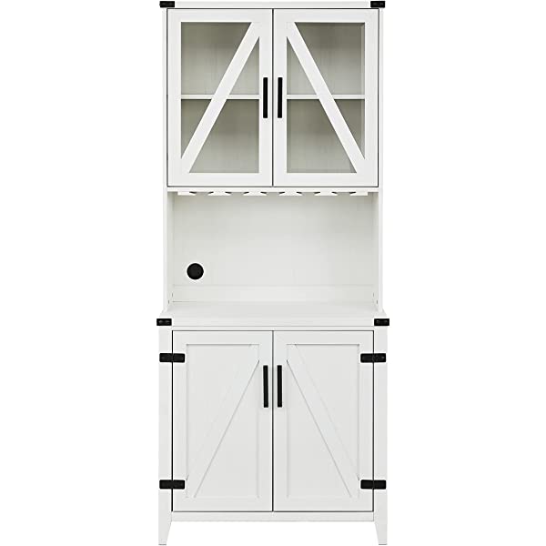 Mahogany Bar Cabinet with Upper Glass Cabinet