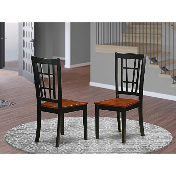5 PC Dining room set-Dining Table with 4 Wooden Dining Chairs PLNI5-BCH-C