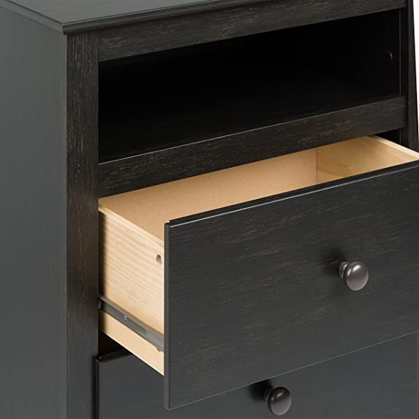 Prepac Fremont 2 Drawer Nightstand with Open Shelf, Espresso, Tall Espresso Fremont Nightstand