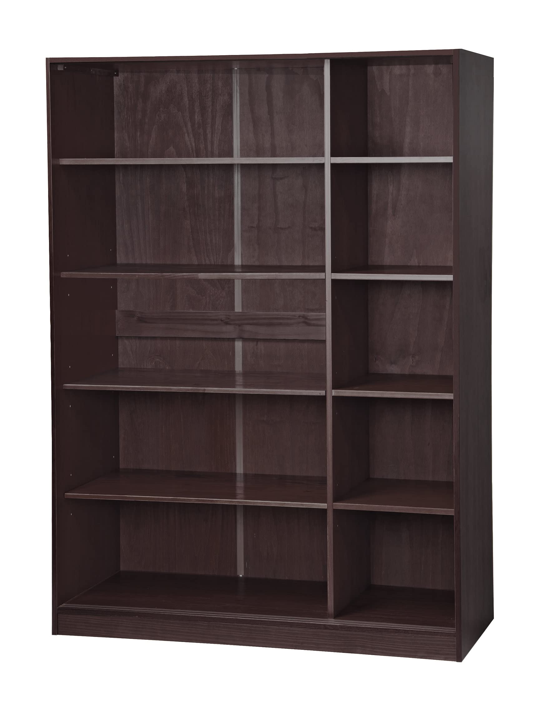 【Furniture】100% Solid Wood Wardrobe with 3 Sliding Louvered Doors, 5 Shelves Included