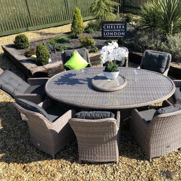 rattan premium oval dining set