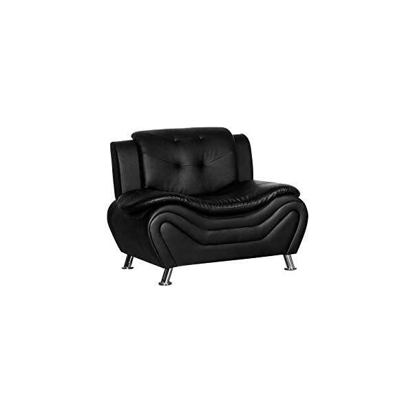 Kingway Furniture Gilan Faux Leather Club Chair - Black/Red
